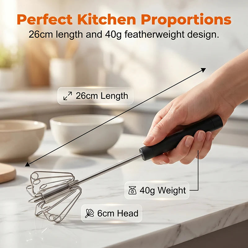š„Stainless Steel Semi-Automatic Hand Egg Beater