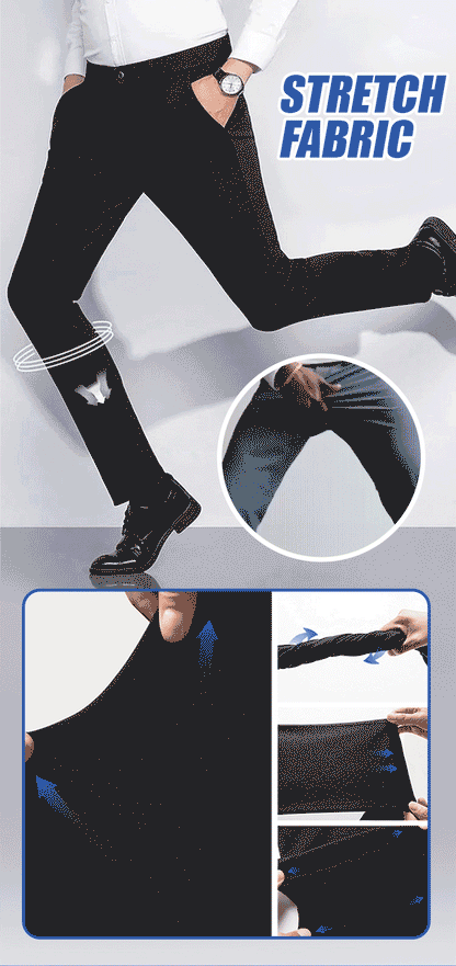 👑 Men's Stretch Iron-free Dress Pants🔥BUY 1 GET 1 FREE BLACK+GREY🔥