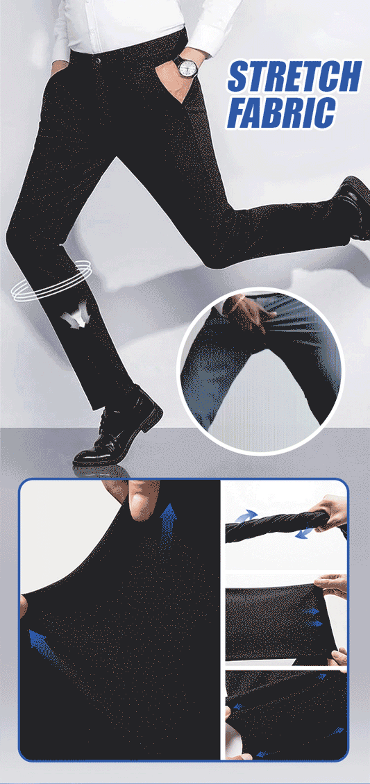 👑 Men's Stretch Iron-free Dress Pants🔥BUY 1 GET 1 FREE BLACK+GREY🔥