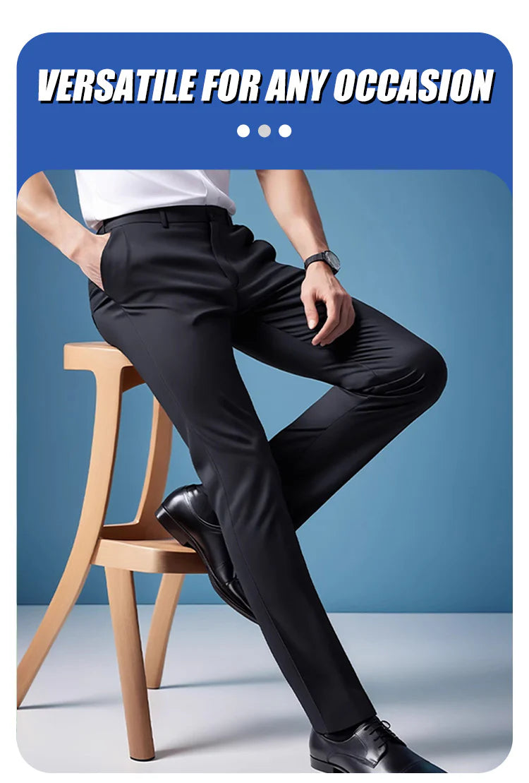 👑 Men's Stretch Iron-free Dress Pants🔥BUY 1 GET 1 FREE BLACK+GREY🔥