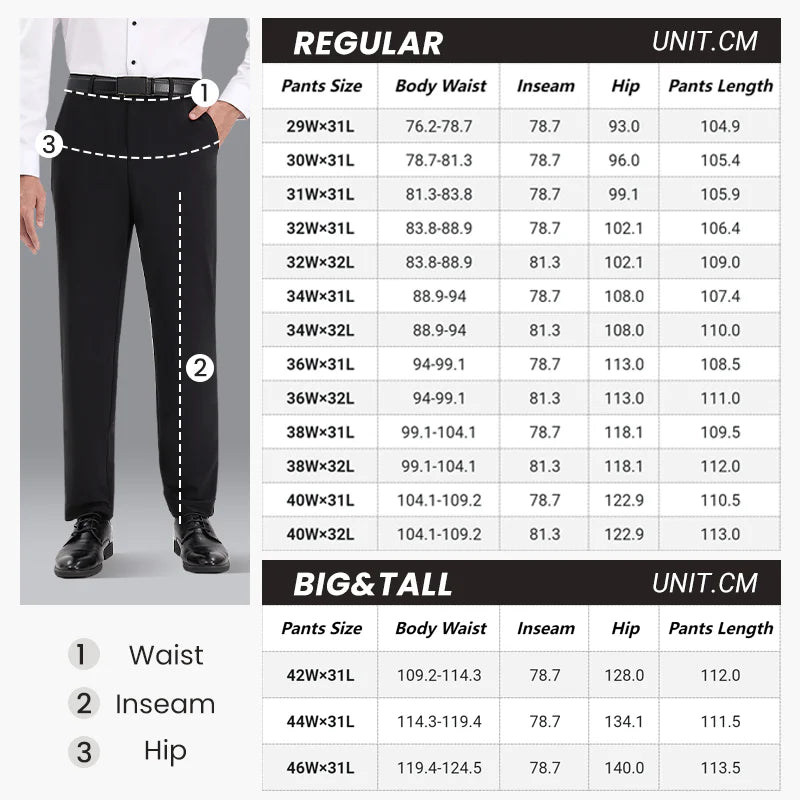 👑 Men's Stretch Iron-free Dress Pants🔥BUY 1 GET 1 FREE BLACK+GREY🔥