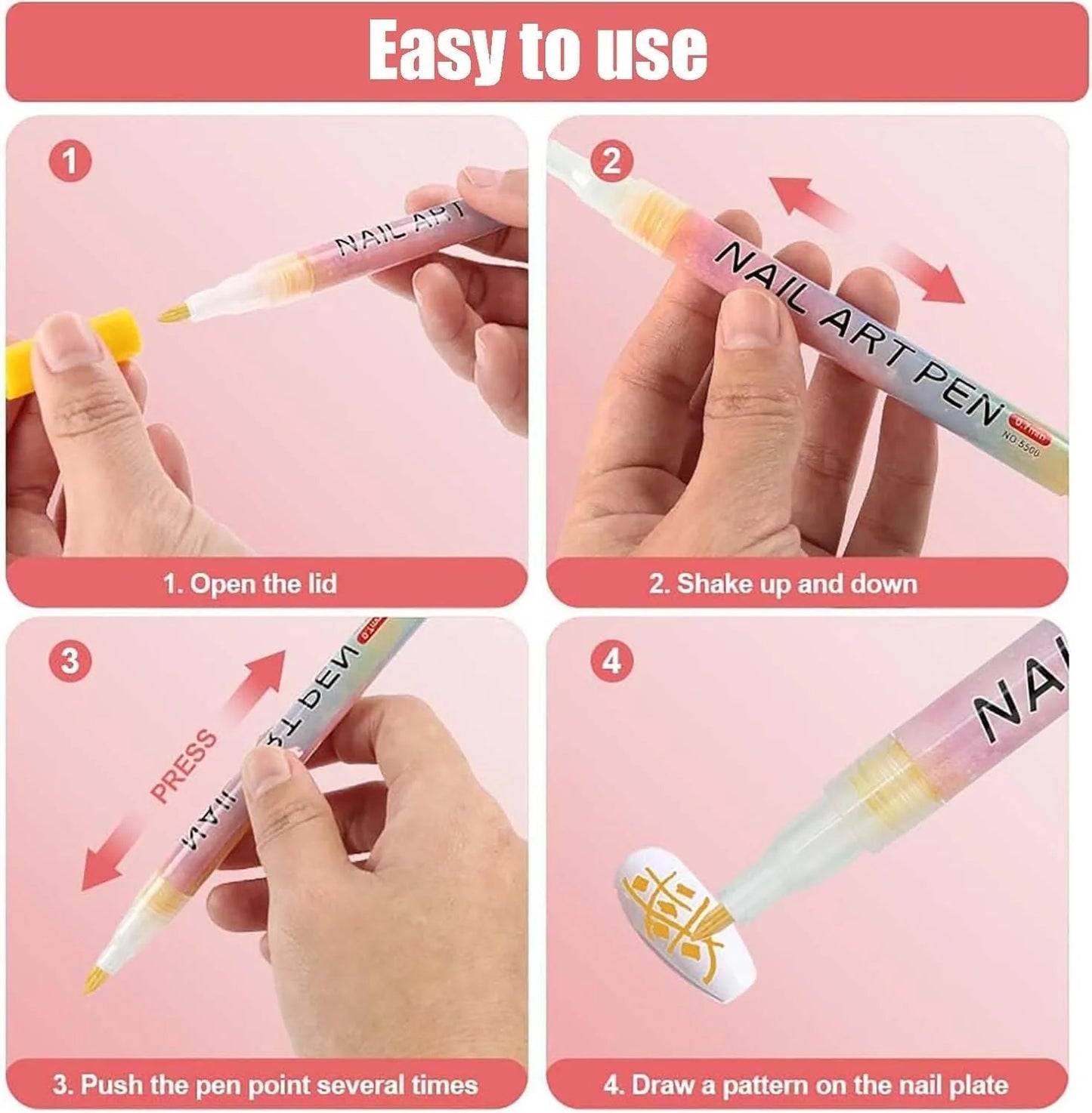 12 Colors Nail Art Pen Marker Set for Creative Designs 💅🎨