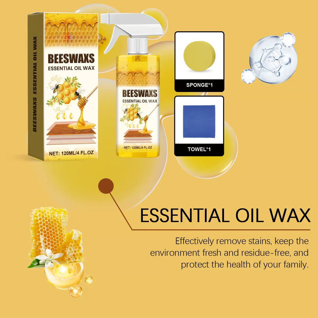 Beeswax Wood Polish Spray | Restore Shine , Protect Furniture ✨BUY 1 GET 2 FREE✨
