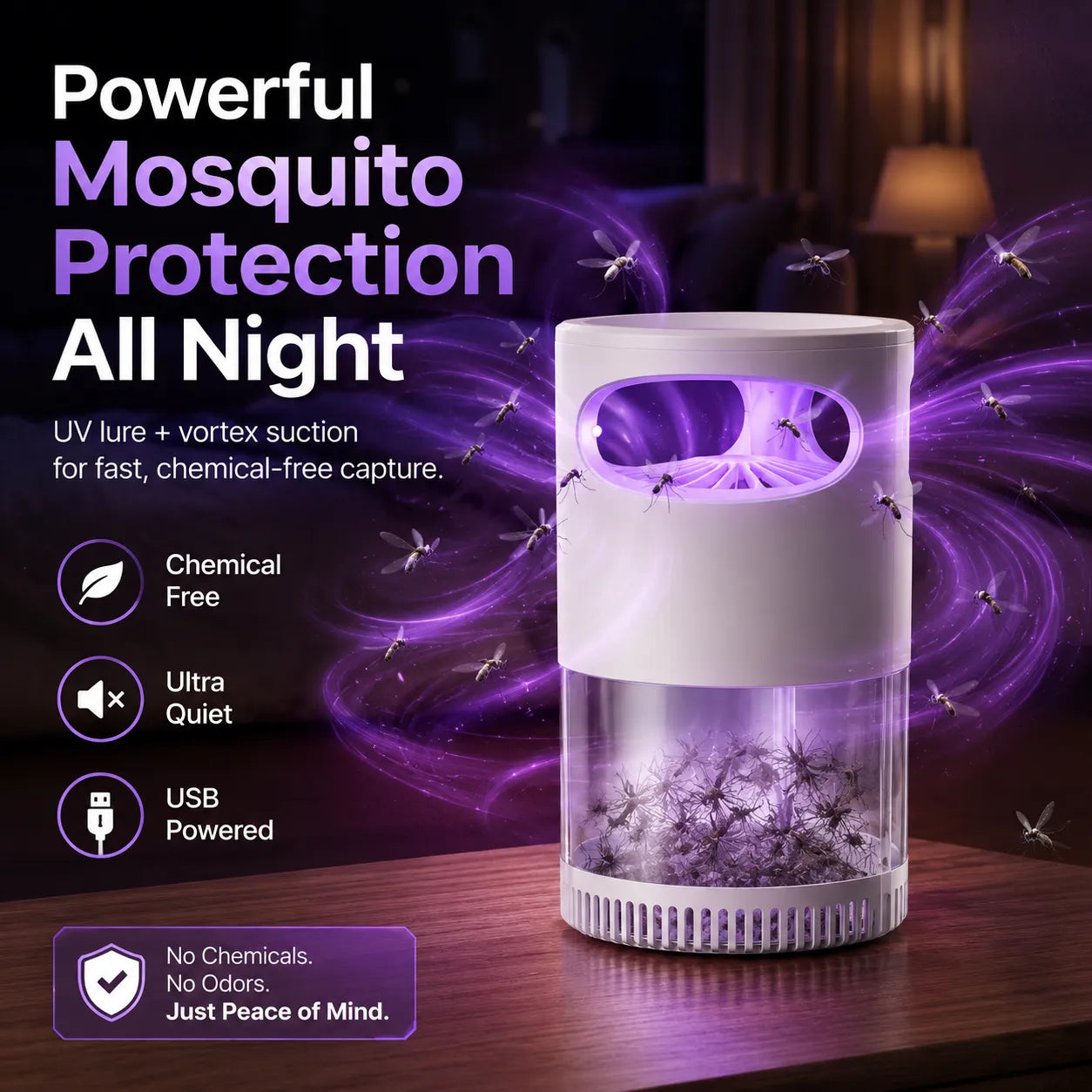🔥BUY 1  GET 1 FREE🔥 Silent UV Mosquito Killer – No chemicals, safe for children and pets🦟