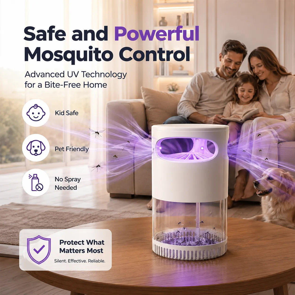 🔥BUY 1  GET 1 FREE🔥 Silent UV Mosquito Killer – No chemicals, safe for children and pets🦟