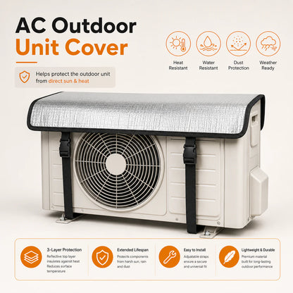 AC Outdoor Unit Protector Aluminium Cover With Straps