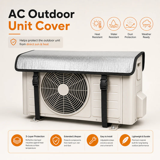 AC Outdoor Unit Protector Aluminium Cover With Straps