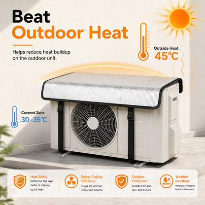 AC Outdoor Unit Protector Aluminium Cover With Straps