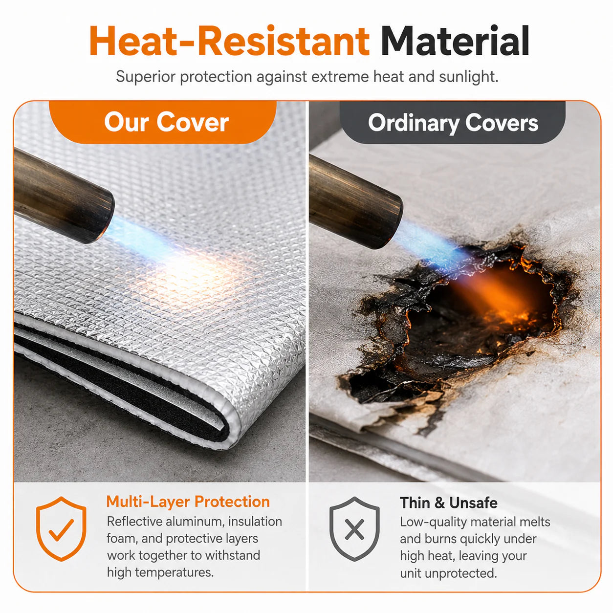 AC Outdoor Unit Protector Aluminium Cover With Straps