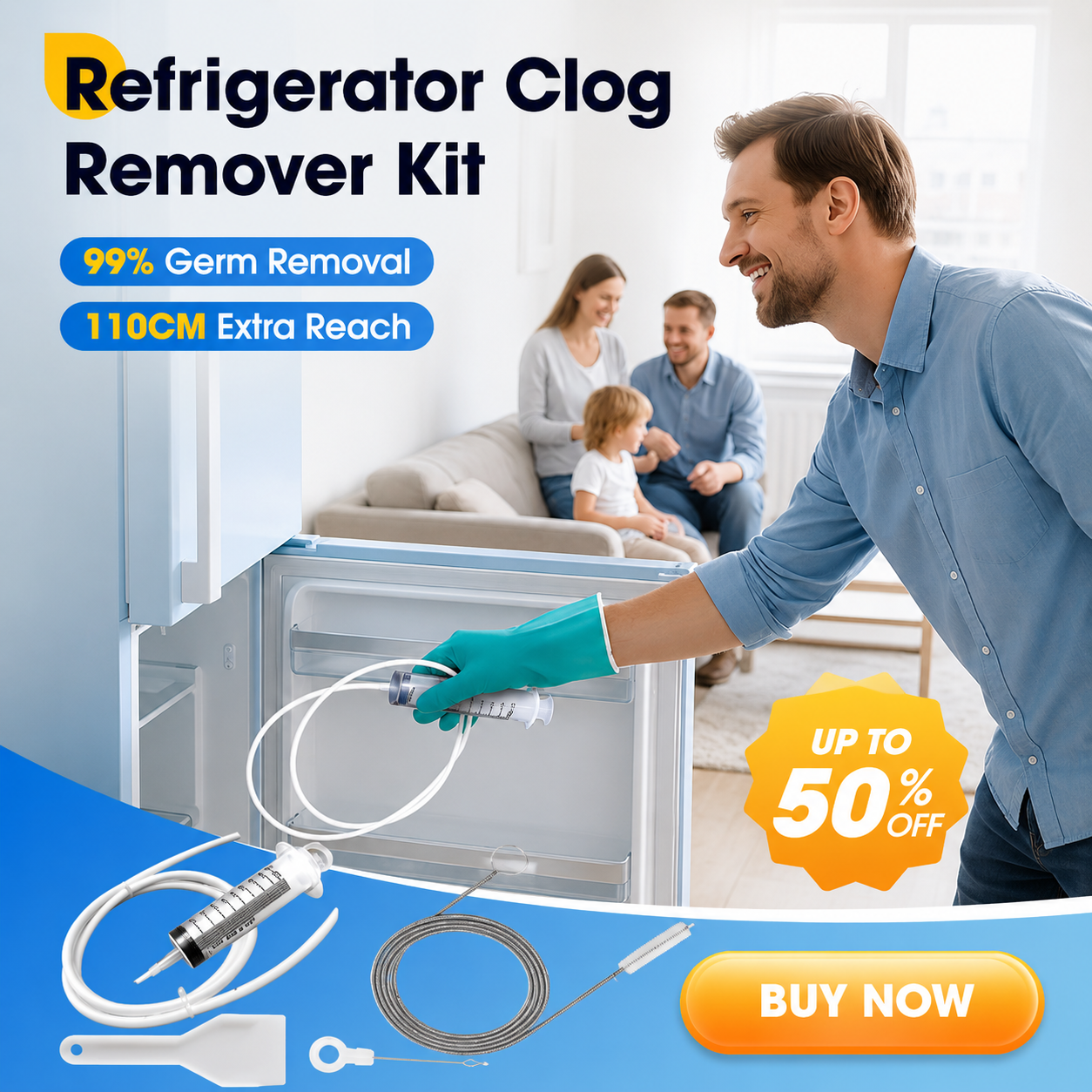 🧊 Refrigerator Clog Remover Kit
