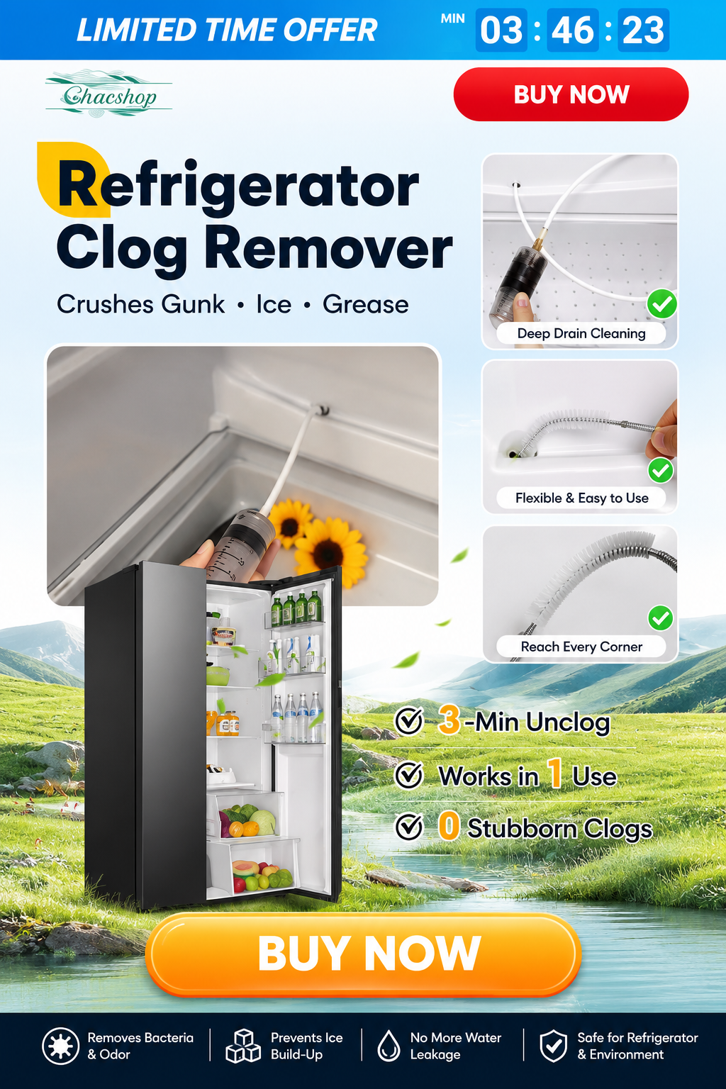 🧊 Refrigerator Clog Remover Kit