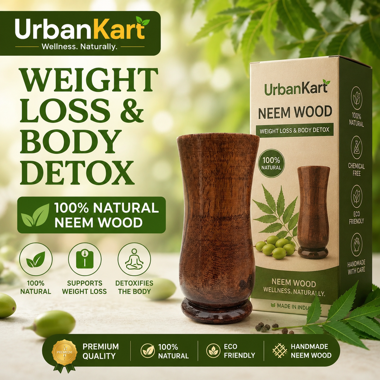 🔥BUY 1 GET 1 FEE🔥 Weight Loss and Body Detox Wooden Water Glass (100% Natural)