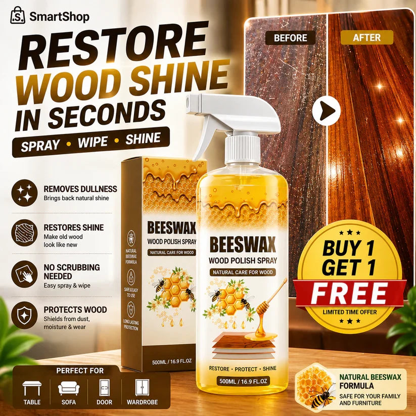 Beeswax Wood Polish Spray | Restore Shine , Protect Furniture