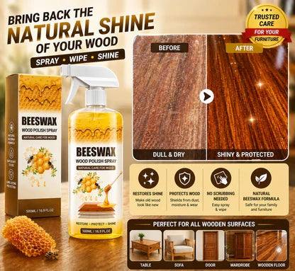 Beeswax Wood Polish Spray | Restore Shine , Protect Furniture