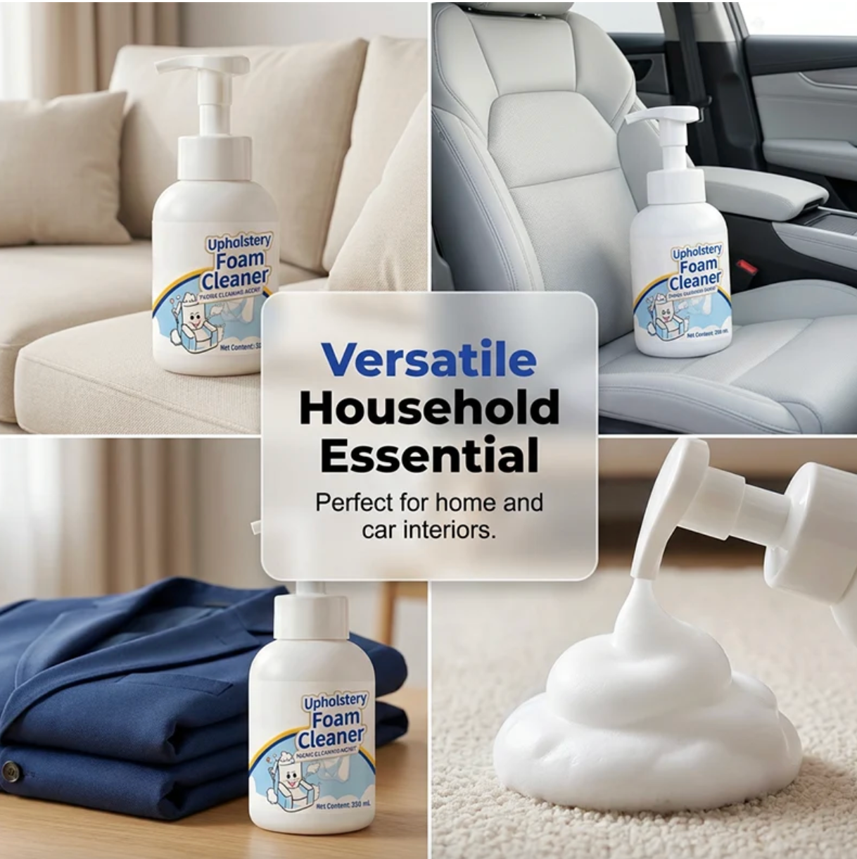 No-Wash Fabric & Upholstery Foam Cleaner 🔥 BUY 1 GET 1 FREE