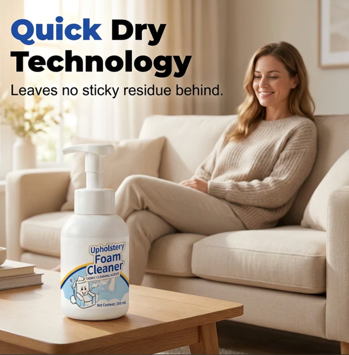 No-Wash Fabric & Upholstery Foam Cleaner 🔥 BUY 1 GET 1 FREE