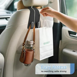 Premium Leather Car Seat Hook Organizer – Elite Edition
