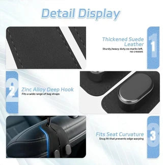 Premium Leather Car Seat Hook Organizer – Elite Edition