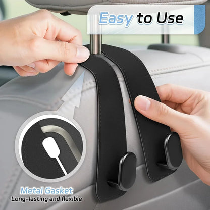 Premium Leather Car Seat Hook Organizer – Elite Edition