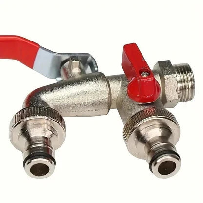 Double Outlet Garden Faucet – Independent Valves, Heavy-Duty & Easy Install