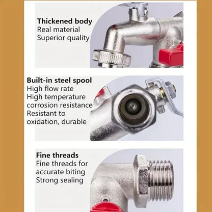 Double Outlet Garden Faucet – Independent Valves, Heavy-Duty & Easy Install