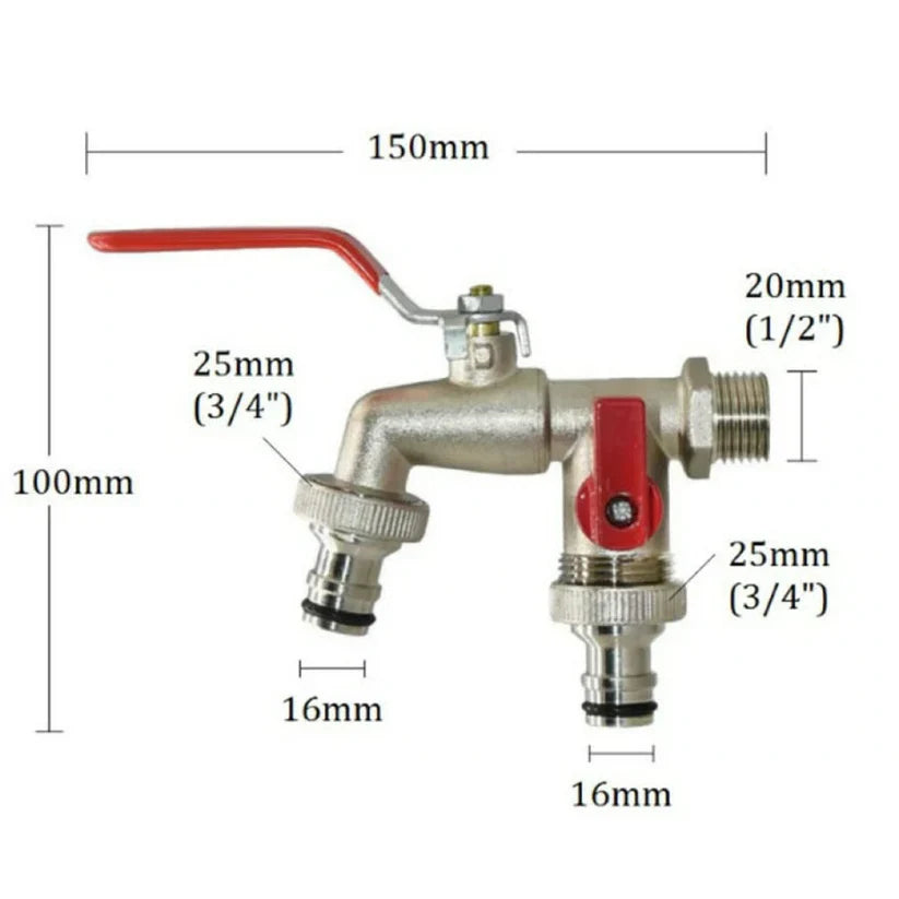 Double Outlet Garden Faucet – Independent Valves, Heavy-Duty & Easy Install
