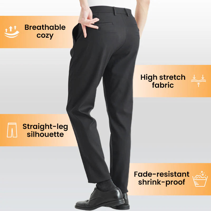 👑 Men's Stretch Iron-free Dress Pants🔥BUY 1 GET 1 FREE BLACK+GREY🔥
