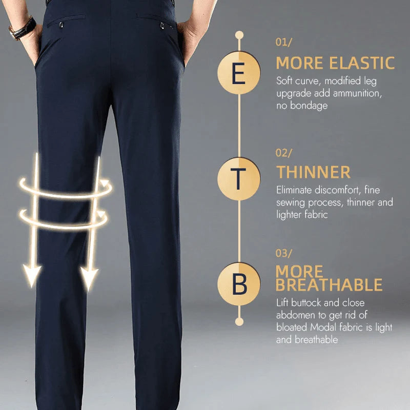 👑 Men's Stretch Iron-free Dress Pants🔥BUY 1 GET 1 FREE BLACK+GREY🔥