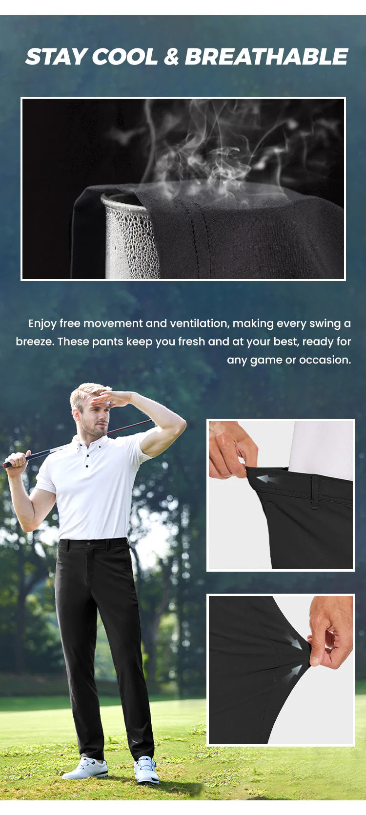👑 Men's Stretch Iron-free Dress Pants🔥BUY 1 GET 1 FREE BLACK+GREY🔥