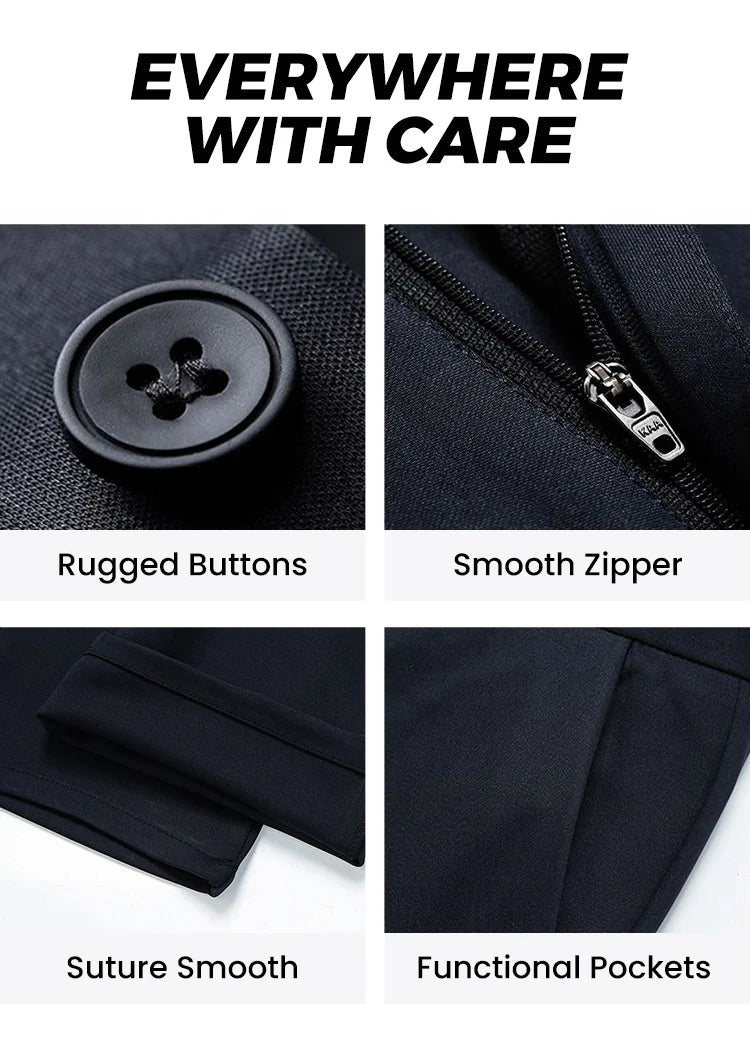 👑 Men's Stretch Iron-free Dress Pants🔥BUY 1 GET 1 FREE BLACK+GREY🔥