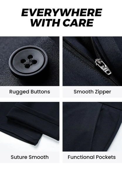 👑 Men's Stretch Iron-free Dress Pants🔥BUY 1 GET 1 FREE BLACK+GREY🔥
