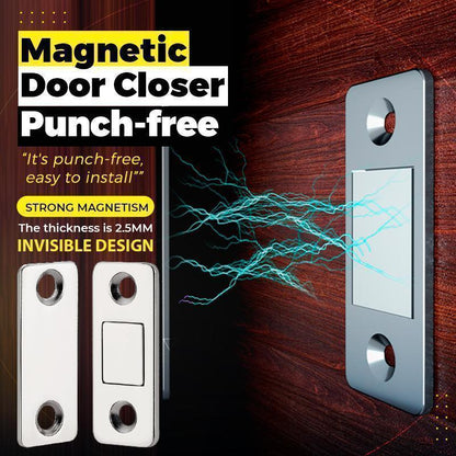 🚪 BUY 1 GET 3 FREE! 🔥 Non-Perforated Magnetic Door Closer - Easy Installation & Silent Closure, Ideal for Home and Office ✨
