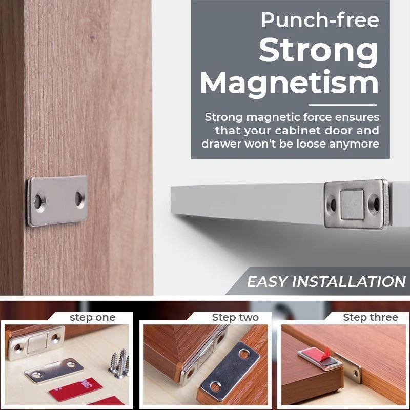 🚪 BUY 1 GET 3 FREE! 🔥 Non-Perforated Magnetic Door Closer - Easy Installation & Silent Closure, Ideal for Home and Office ✨