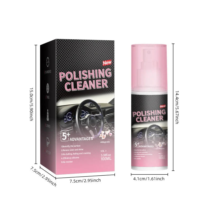 🚗 BUY 1 GET 2 FREE ! 🔥 Car Interior Polish Cleaner – Deep Cleaning, Restores Shine & Non-Toxic Formula ✨