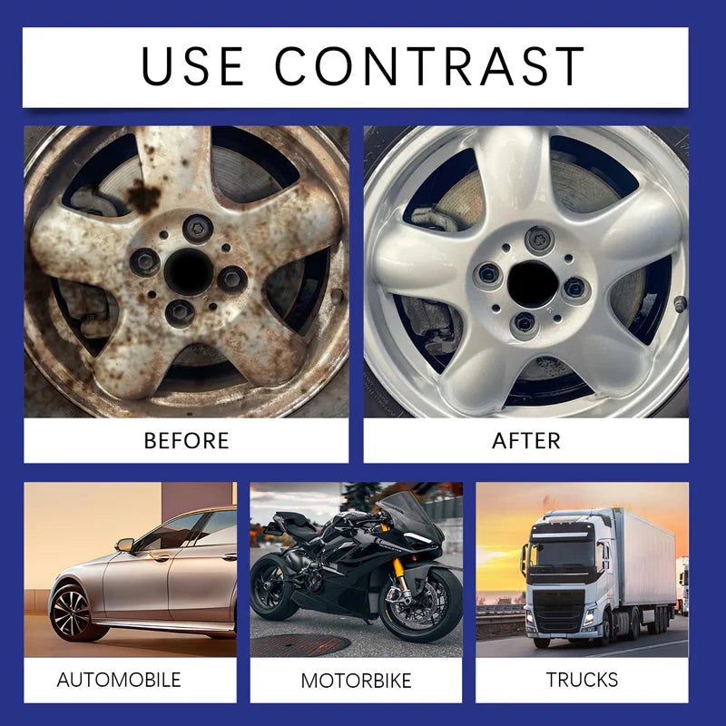 Powerful, multifunctional rust remover spray for cars – works on bumpers, exhaust pipes, and trim, effortlessly removing rust in minutes