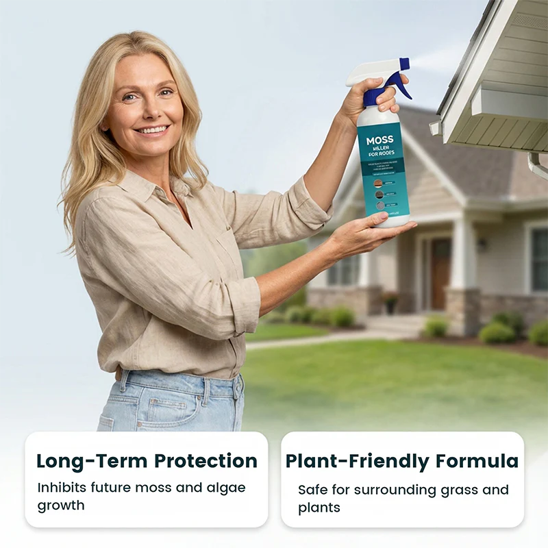 50K+ SOLD!🧴🔥BUY 1 GET 1 FREE🔥 Multi‑Surface Moss Remover – Spray & walk away.