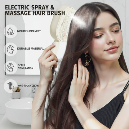 Scalp Massager Comb 💆‍♀️ – Self-Cleaning 🧼, Tangle-Free ✂️ & Frizz-Control Hair Brush with Soothing Mist Spray 💨✨ | Perfect for Dry, Brittle Hair 💧🌟
