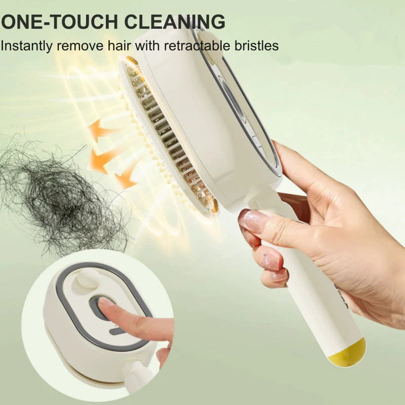 Scalp Massager Comb 💆‍♀️ – Self-Cleaning 🧼, Tangle-Free ✂️ & Frizz-Control Hair Brush with Soothing Mist Spray 💨✨ | Perfect for Dry, Brittle Hair 💧🌟