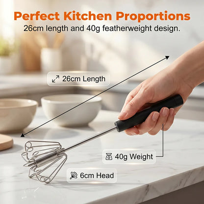🔥Stainless Steel Semi-Automatic Hand Egg Beater